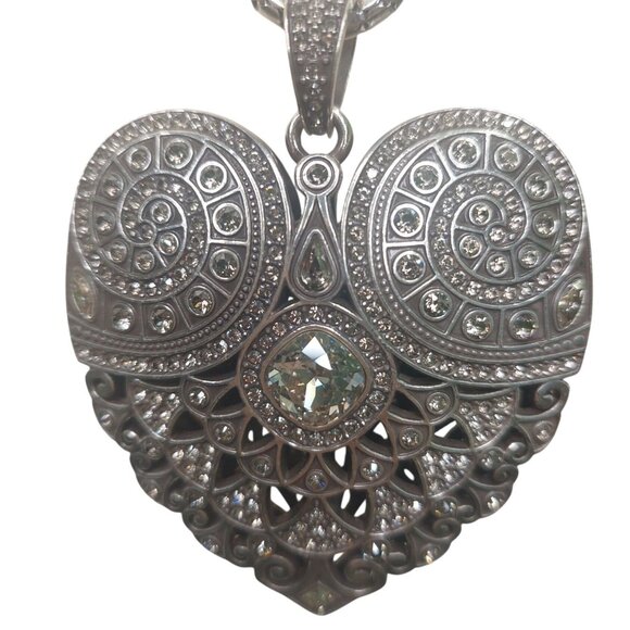 Brighton Mumtaz Large Heart Convertible Silver Adjustable Necklace - Picture 4 of 8
